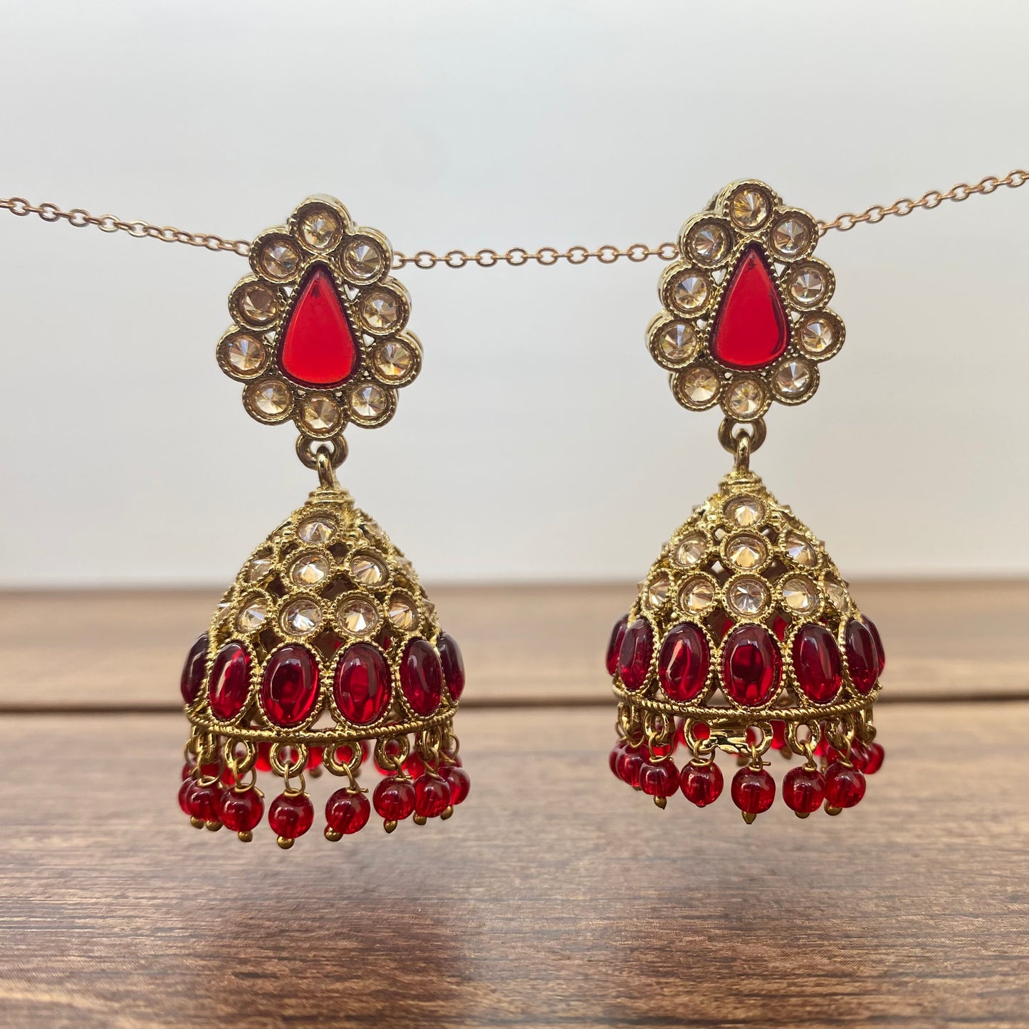 Jhumka Earring in Red