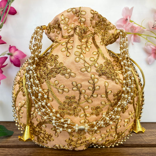 Matka Potli Bag in Peach