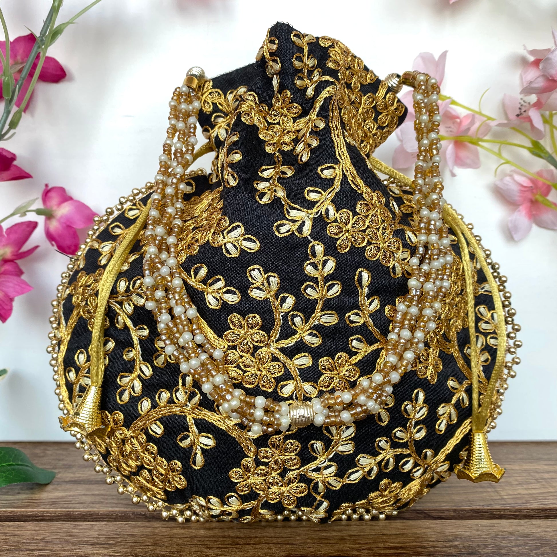 Matka Potli Bag in Black