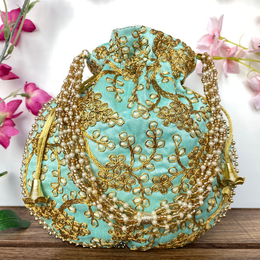 Matka Potli Bag in Mint